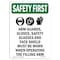 Signmission OSHA SAFETY FIRST Sign, Arm Guards Gloves W/ Symbol, 24in X 18in Aluminum, 18" W, 24" H, Portrait OS-SF-A-1824-V-11030 - alternate 1